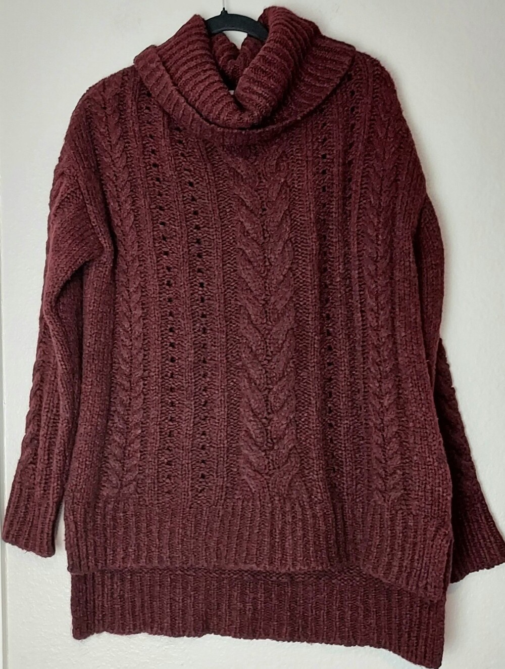 Smartwool Womens Moon Ridge Oversized Sweater Cowl Neck Maroon Size